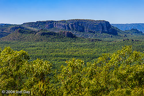 Nawurlandja lookout view over Anbangbang Billabong to Burrungkuy (Nourlangie) and the Arnhem Land escarpment.
