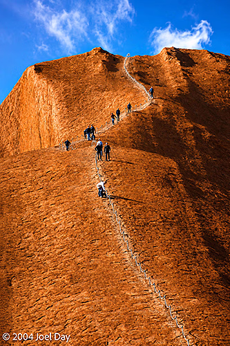 Climbers on Uluru, Northern Territory