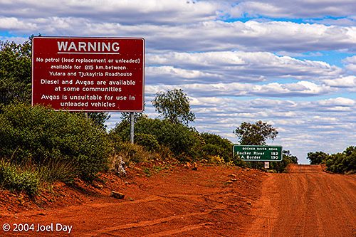 Start of Great Central Road from Uluru, Northern Territory to Perth, Western Australia