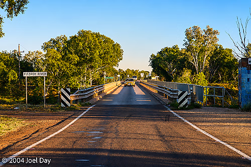 One lane bridge over Fitzroy River, Western Australia
