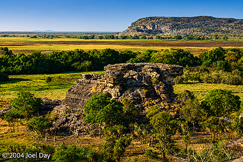 Nawurlandja lookout view over Anbangbang Billabong to Burrungkuy (Nourlangie) and the Arnhem Land escarpment.