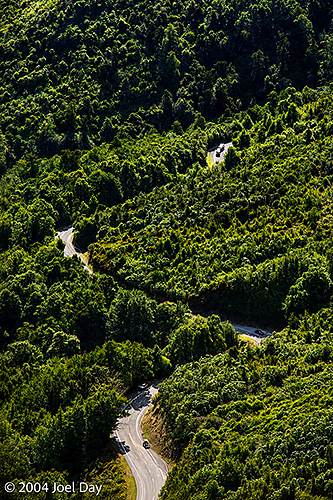 Switchback Mountain Pass over Takaka Hill, South Island, New Zealand