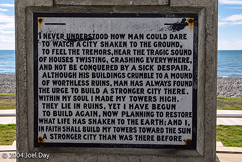 Commemorative Plaque in Napier, North Island, New Zealand