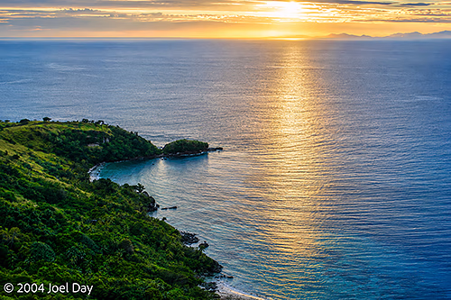 Sunrise viewed from the top of Wayalailai Island, Yasawas Island Group, Fiji