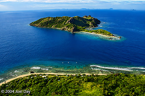 Kuata Island viewed from top of Wayalailai Island, Yasawas Island Group, Fiji