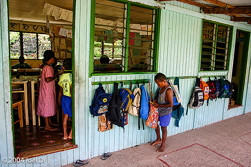 School on Wayalailai Island, Yasawas Island Group, Fiji