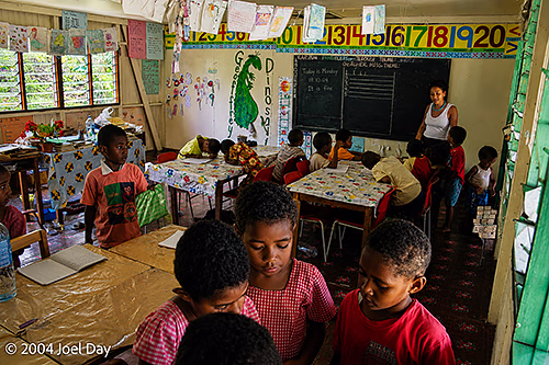 School on Wayalailai Island, Yasawas Island Group, Fiji