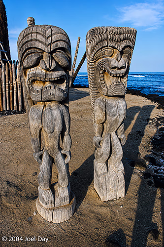Guardians of Hale o Keawe at Puʻuhonua o Hōnaunau National Historical Park, Island of Hawai'i, Hawai'i