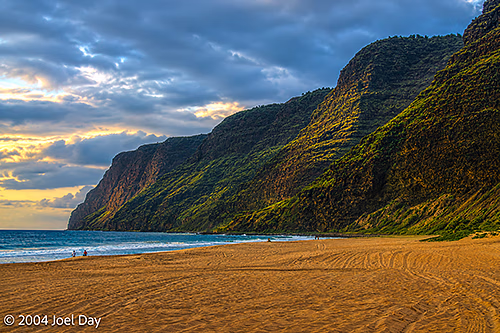 Polihale State Park view of Nā Pali Coast State Wilderness Park, Island of Kauai, Hawai'i
