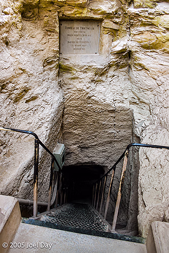 Entrance into the tomb of Pharaoh Thutmose III in the Valley of the Kings near Luxor, Egypt