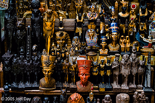 Egyptian Relics in Khan el-Khalili, a famous bazaar in the historic centre of Cairo, Egypt