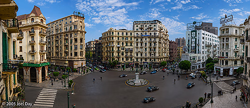 View from my Guesthouse of Talaat Harb Square in Cairo, Egypt