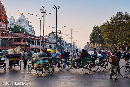 Avenue of Rickshaws, Delhi, India