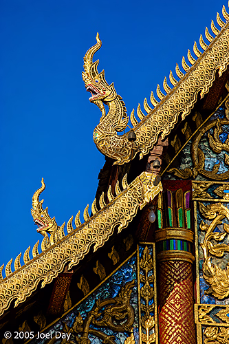 Buddhist temple design in Chiang Mai, Thailand