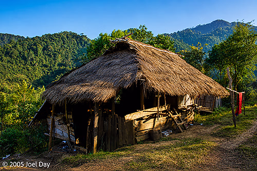 Mountain Village Huts near the Thai-Burma Border, Chiang Mai Province, Thailand