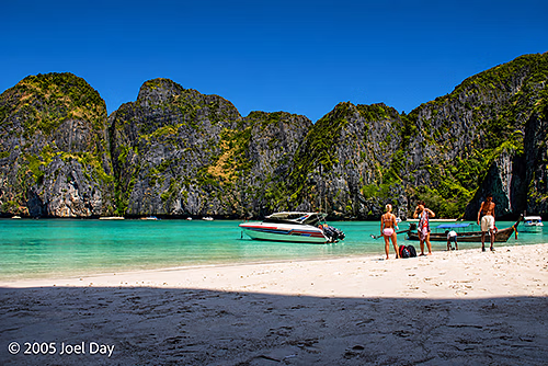 Maya Bay on the uninhabited island of Ko Phi Phi Le in Thailand