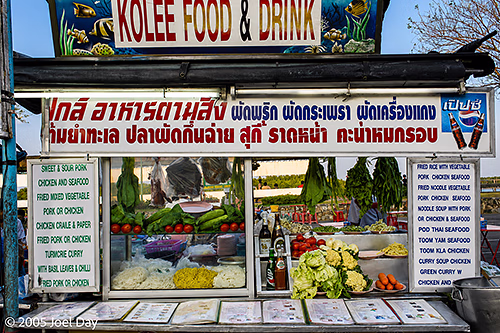 Thai Food Stall in Night Market in Krabi, Thailand