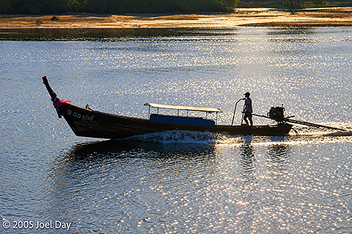 Longtail Boat on river in Krabi Province, Thailand