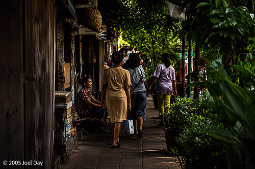 Back street commuters in Bangkok, Thailand