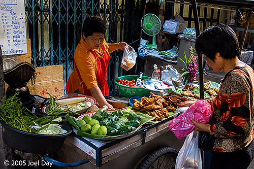 Food stalls on streets of Bangkok, Thailand