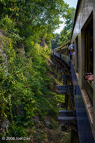 Death Railway Train Ride near Kanchanaburi, Thailand