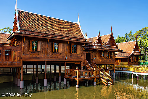 Traditional Thai pavilions beside Vimanmek Mansion, Dusit Palace, Bangkok, Thailand