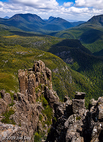 View from the top of Mount Oakleigh (1286m) near the Overland Track in Tasmania