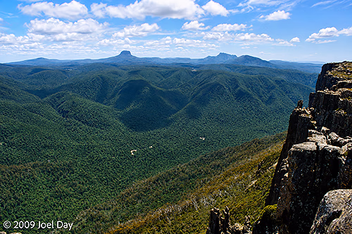 View from the top of Mount Oakleigh (1286m) near the Overland Track in Tasmania