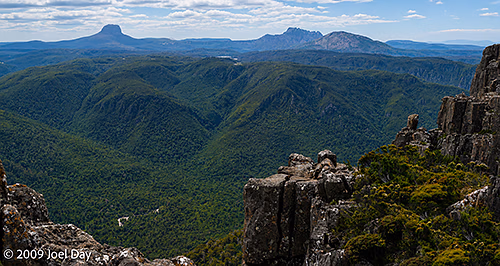 View from the top of Mount Oakleigh (1286m) near the Overland Track in Tasmania