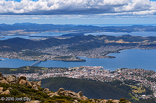 Mount Wellington view of Hobart, Tasmania