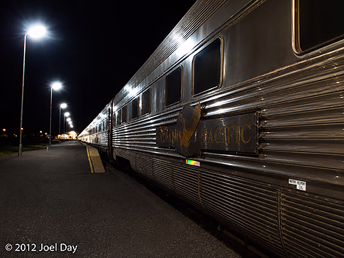 Midnight stop of the Indian Pacific in Kalgoorlie, Western Australia