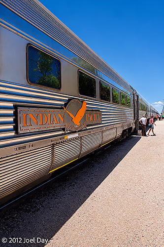 The Indian Pacific only stops twice for passengers to get off, this one in Cook, South Australia