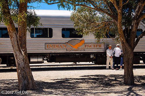 Indian Pacific train stop in Cook, South Australia