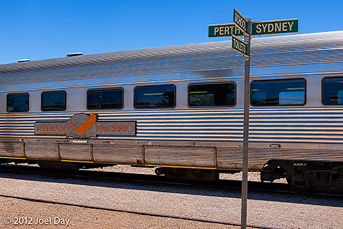 Indian Pacific train stop in Cook, South Australia