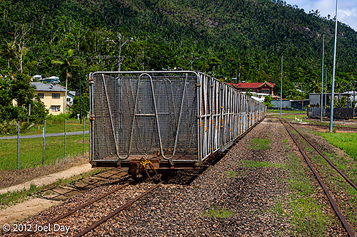 Sugar Cane rail cars on small train tracks in Tully, Queensland