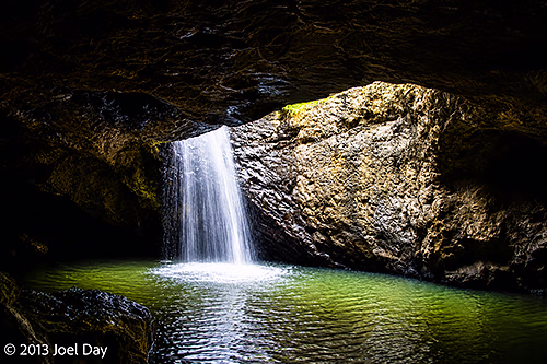 Natural Bridge Waterfall at Springbrook National Park, Queensland