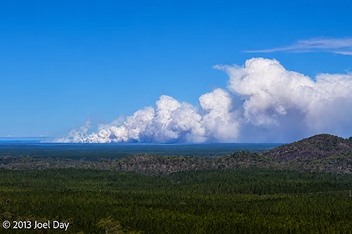 Bushfire near Glass House Mountains National Park near Brisbane, Queensland