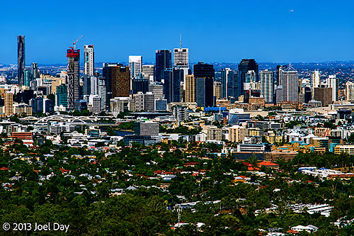View of Brisbane, Queensland, from Mt Coot-tha Summit Lookout