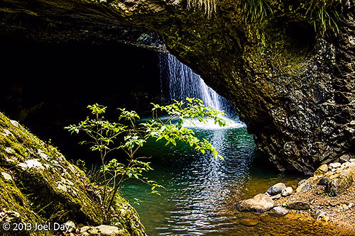 Natural Bridge Waterfall at Springbrook National Park, Queensland