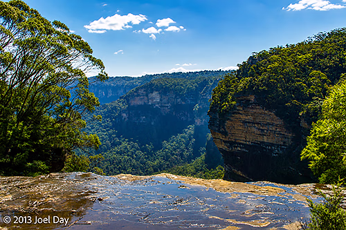 View from the top of a waterfall in Blue Mountains National Park, New South Wales