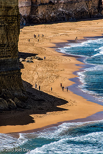 Beachcombers near The Twelve Apostles along the Great Ocean Road, Port Campbell National Park, Victoria
