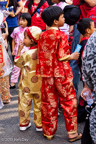 Children celebrating Chinese New Year in Singapore
