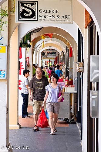 Covered Shophouse 'Five-Foot Way' Walkway, Chinatown, Singapore