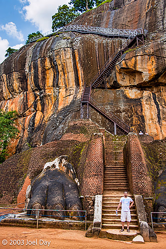 Staircase descending Sigiriya Rock Fortress (Lion Rock), Sri Lanka