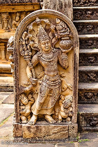 Carved Guardian Stone (Muragala) at Polonnaruwa Vatadage, Sri Lanka