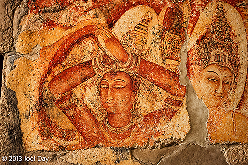 Ancient Buddhist Wall Paintings, Tivanka Image House, Polonnaruwa, Sri Lanka