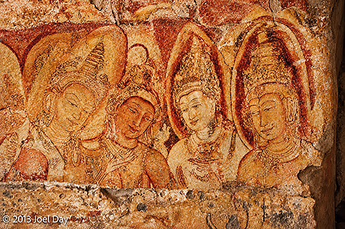 Ancient Buddhist Wall Paintings, Tivanka Image House, Polonnaruwa, Sri Lanka